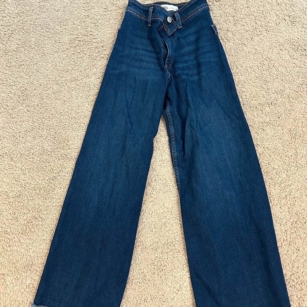 Zara Blue Flare & Wide Leg Jeans